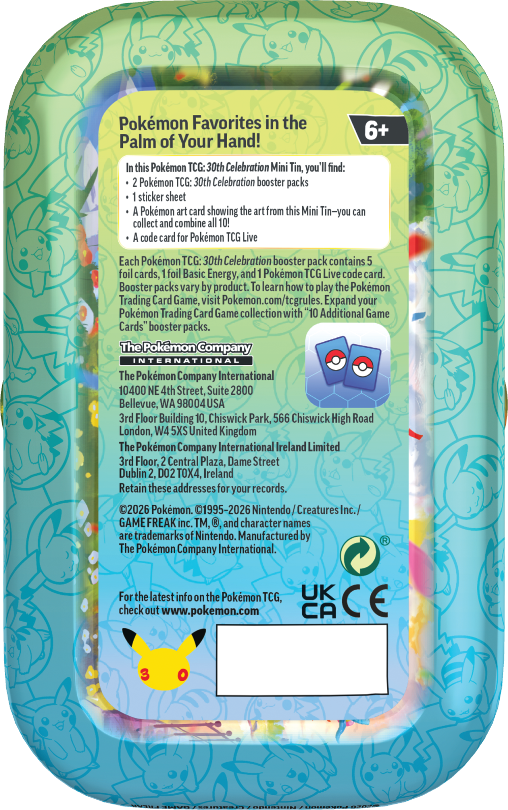 Pokemon TCG: 30th Celebration: Mini Tin