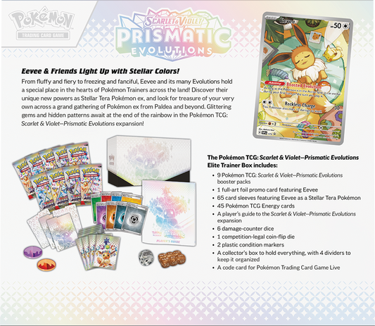 Pokémon TCG: Scarlet & Violet - Prismatic Evolutions - Elite Trainer Box - ETB