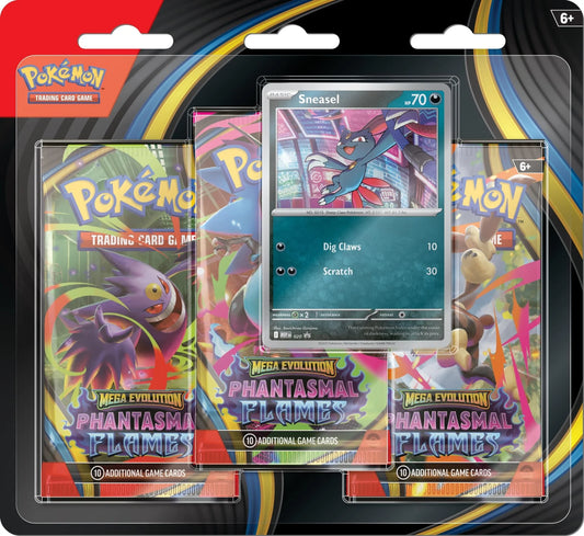 Pokemon TCG: Mega Evolution - Phantasmal Flames - 3-pack Blister - Sneasel