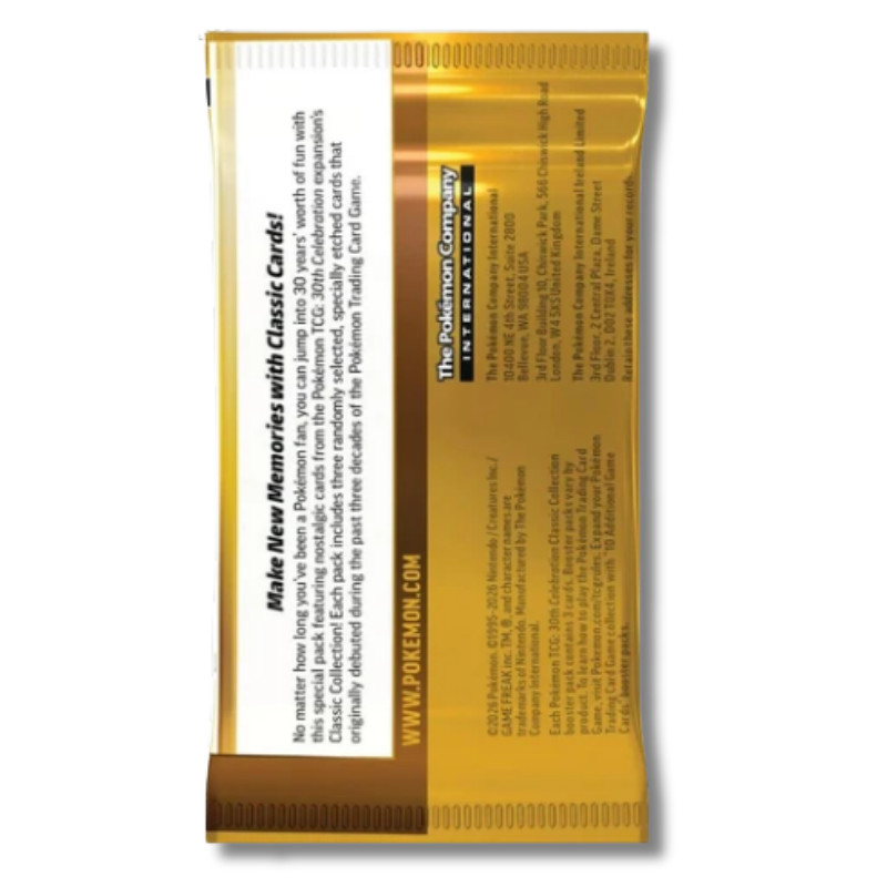 Pokemon TCG: 30th Celebration Classic Collection Booster Pack (3 Cards)