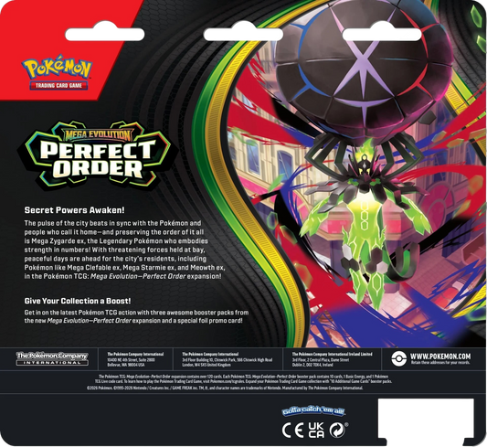 Pokemon TCG: Mega Evolution - Perfect Order - 3-pack Blister - Chikorita