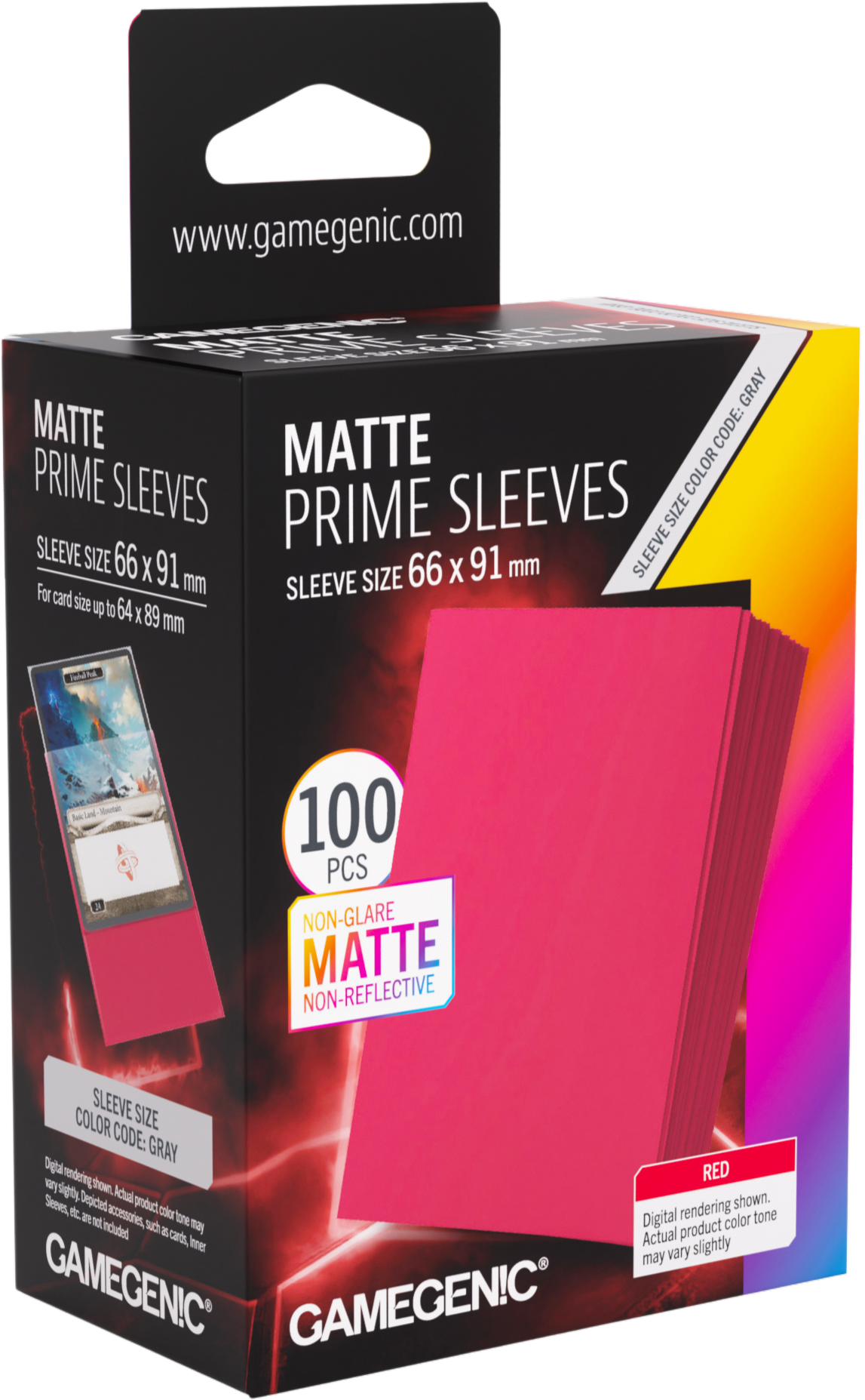 Gamegenic: Matte Prime Sleeves (66x91 mm) - Red - 100 pcs
