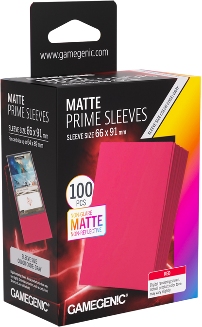 Gamegenic: Matte Prime Sleeves (66x91 mm) - Red - 100 pcs
