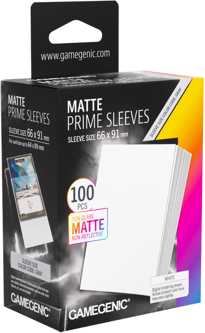 Gamegenic: Matte Prime Sleeves (66x91 mm) - White - 100 pcs