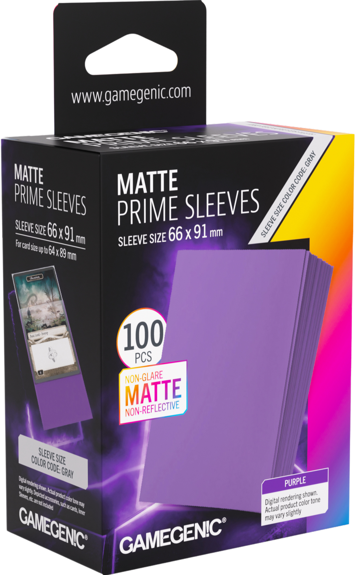 Gamegenic: Matte Prime Sleeves (66x91 mm) - Purple - 100 pcs