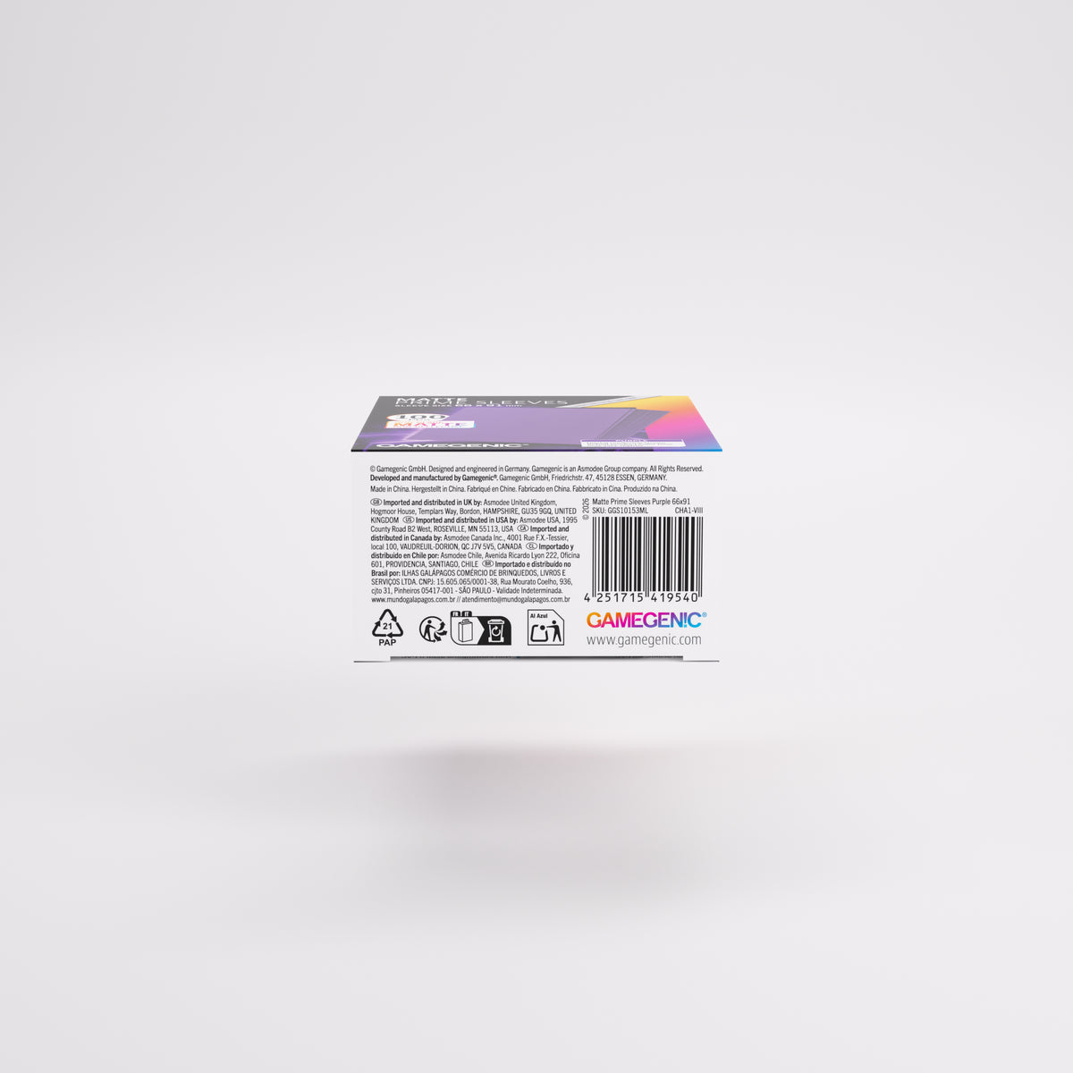 Gamegenic: Matte Prime Sleeves (66x91 mm) - Purple - 100 pcs