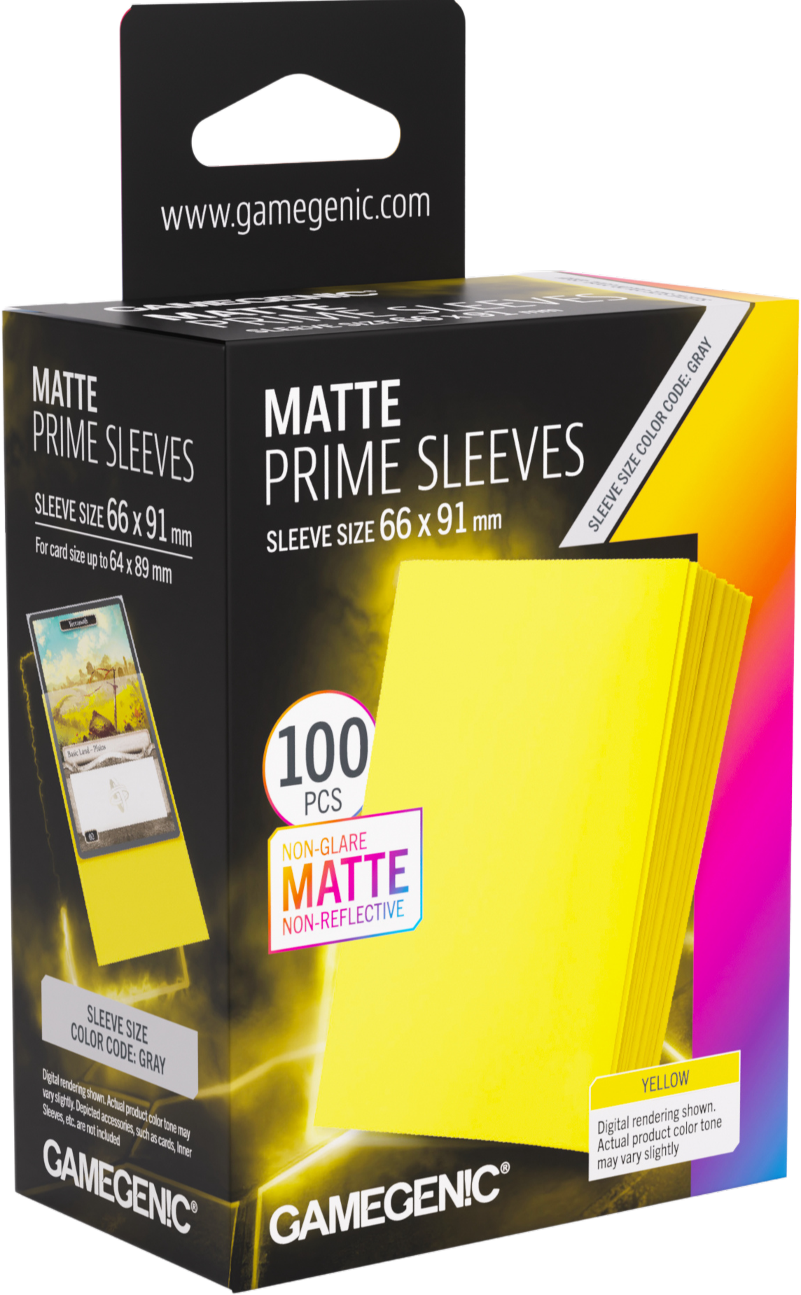 Gamegenic: Matte Prime Sleeves (66x91 mm) - Yellow - 100 pcs