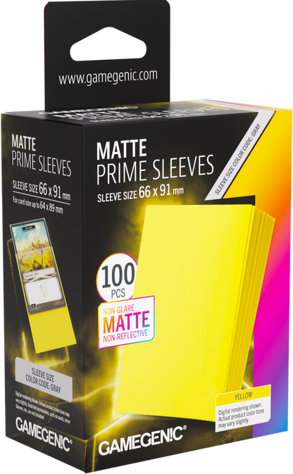 Gamegenic: Matte Prime Sleeves (66x91 mm) - Yellow - 100 pcs