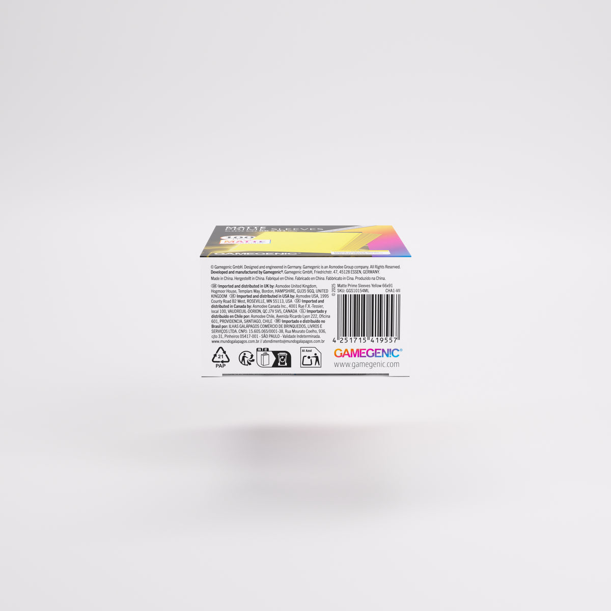 Gamegenic: Matte Prime Sleeves (66x91 mm) - Yellow - 100 pcs