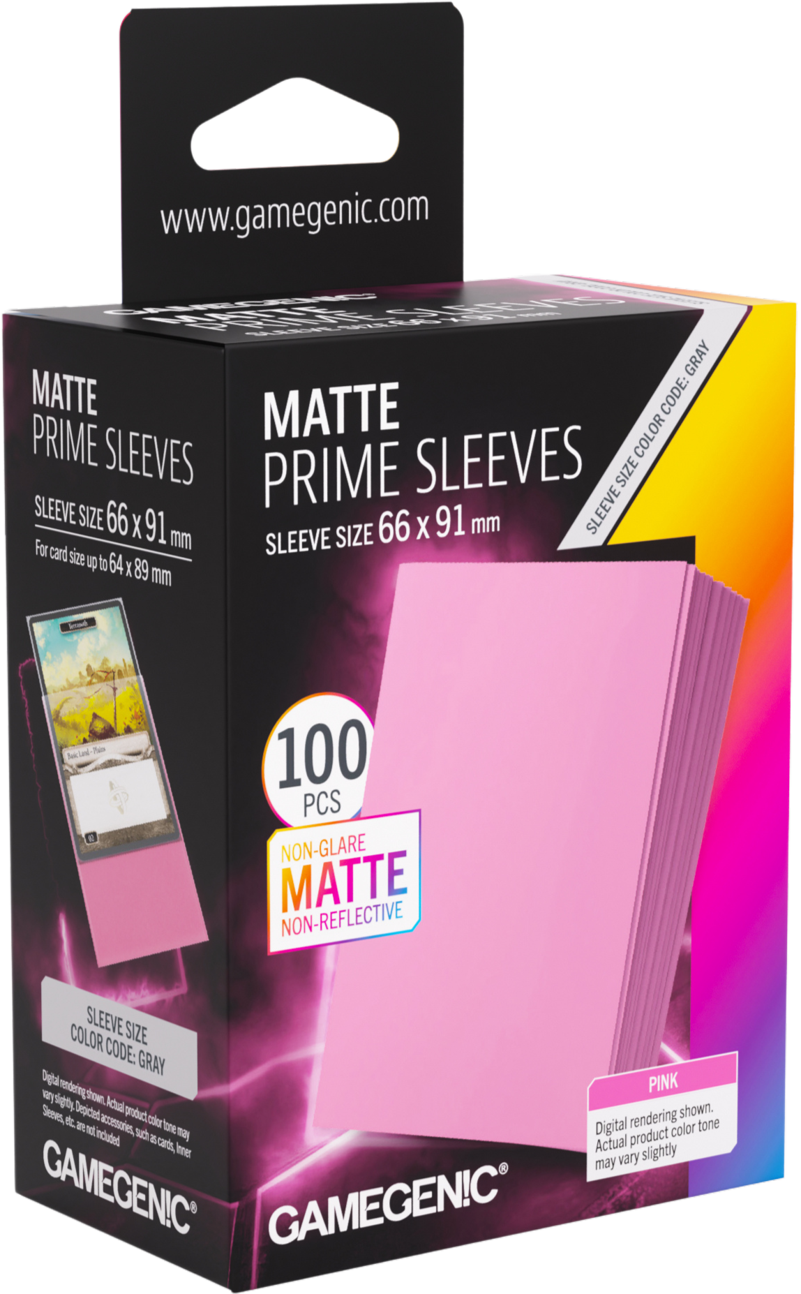 Gamegenic: Matte Prime Sleeves (66x91 mm) - Pink - 100 pcs