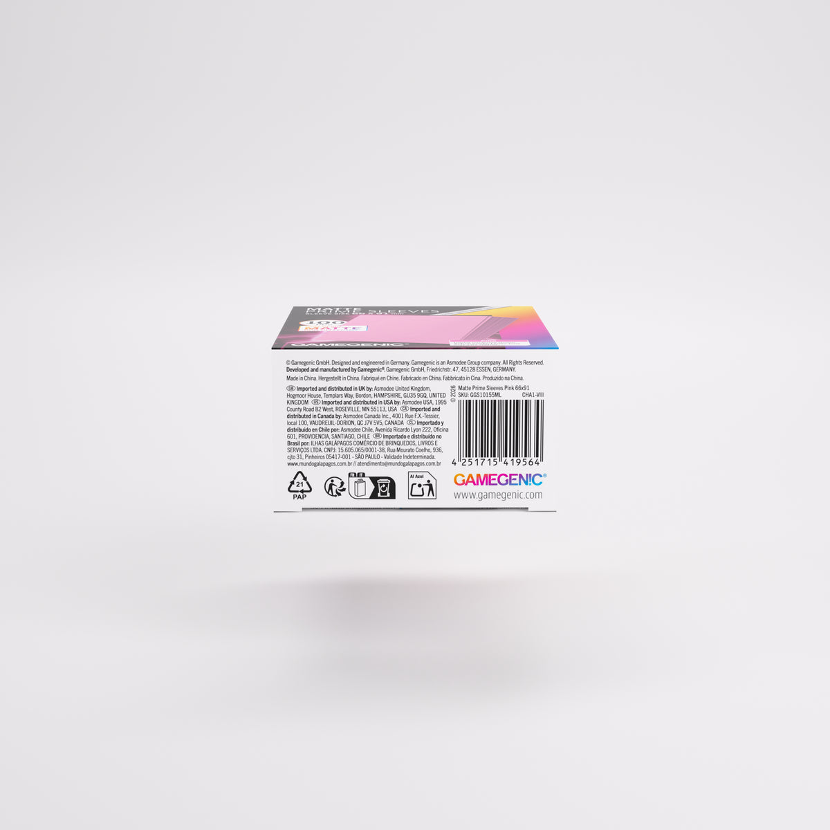 Gamegenic: Matte Prime Sleeves (66x91 mm) - Pink - 100 pcs