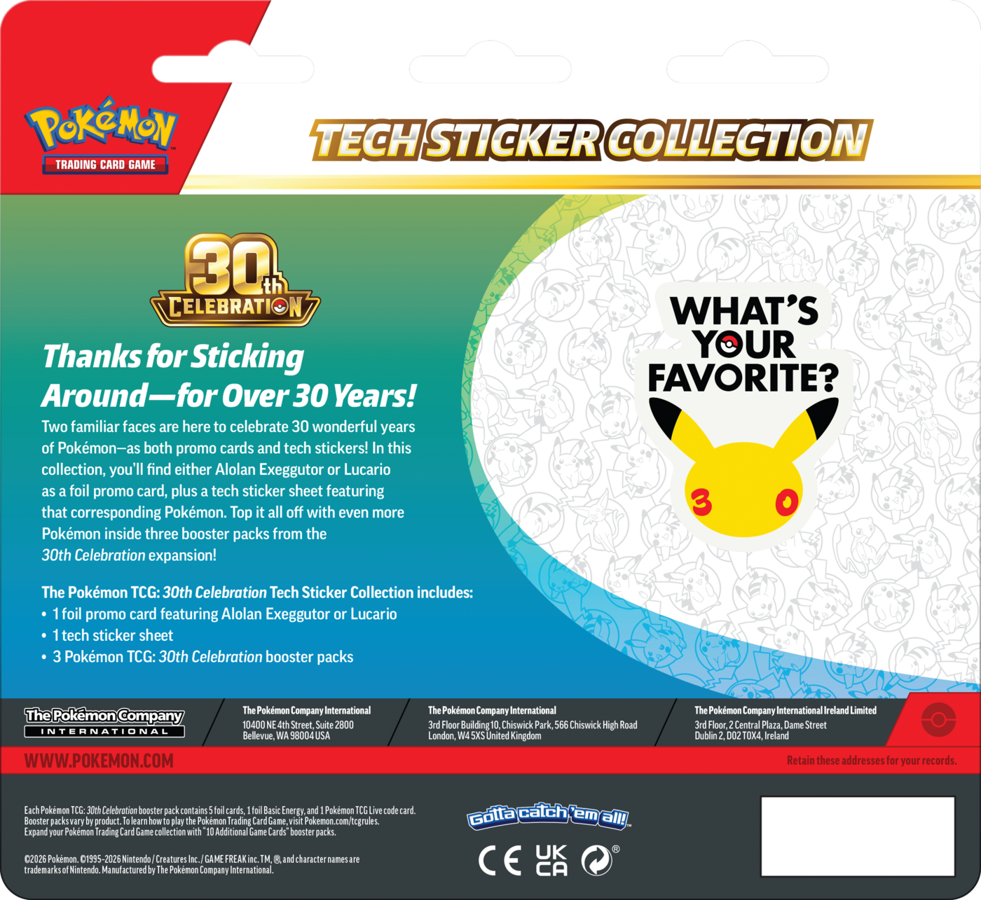 Pokémon TCG: 30th Celebration – Tech Sticker Collection Alolan