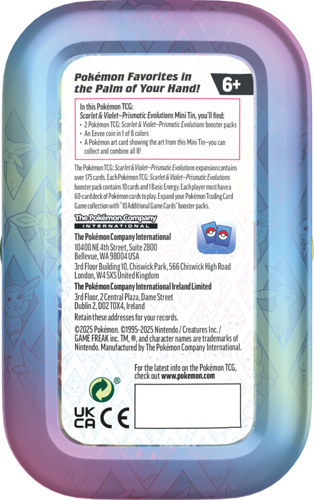Pokémon TCG: Scarlet & Violet - Prismatic Evolutions - Mini tin puszka