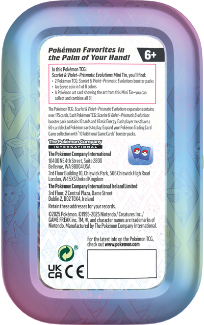 Pokémon TCG: Scarlet & Violet - Prismatic Evolutions - Mini tin puszka