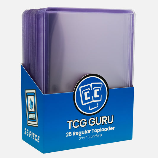 TCG GURU 25 Regular Toploader 3″x4″ Standard