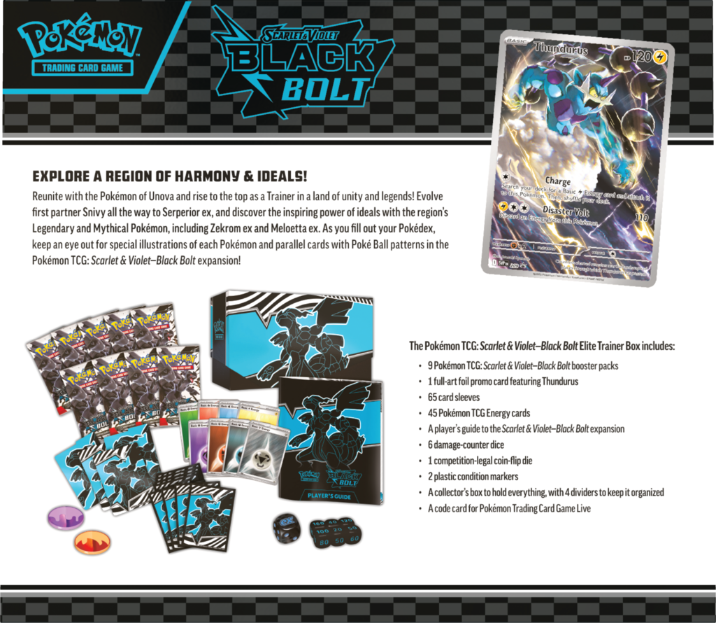 Pokemon TCG Scarlet & Violet - Black Bolt - Elite Trainer Box - Zekrom