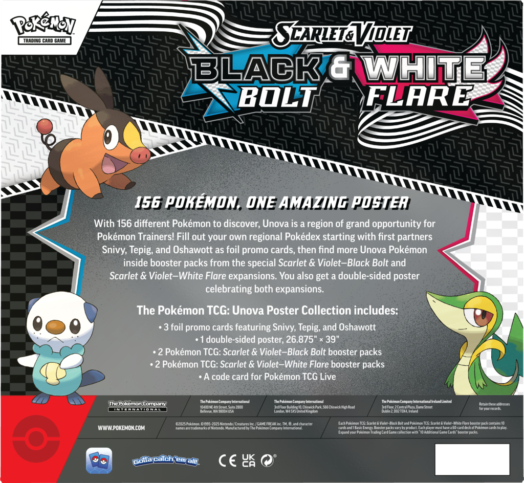 Pokemon TCG Scarlet & Violet - White Flare & Black Bolt - Unova Poster Collection