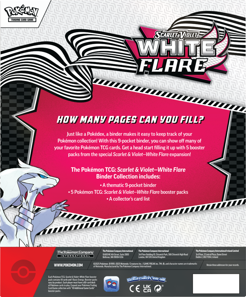 Pokemon TCG: Scarlet & Violet - White Flare - Binder Collection - Reshiram