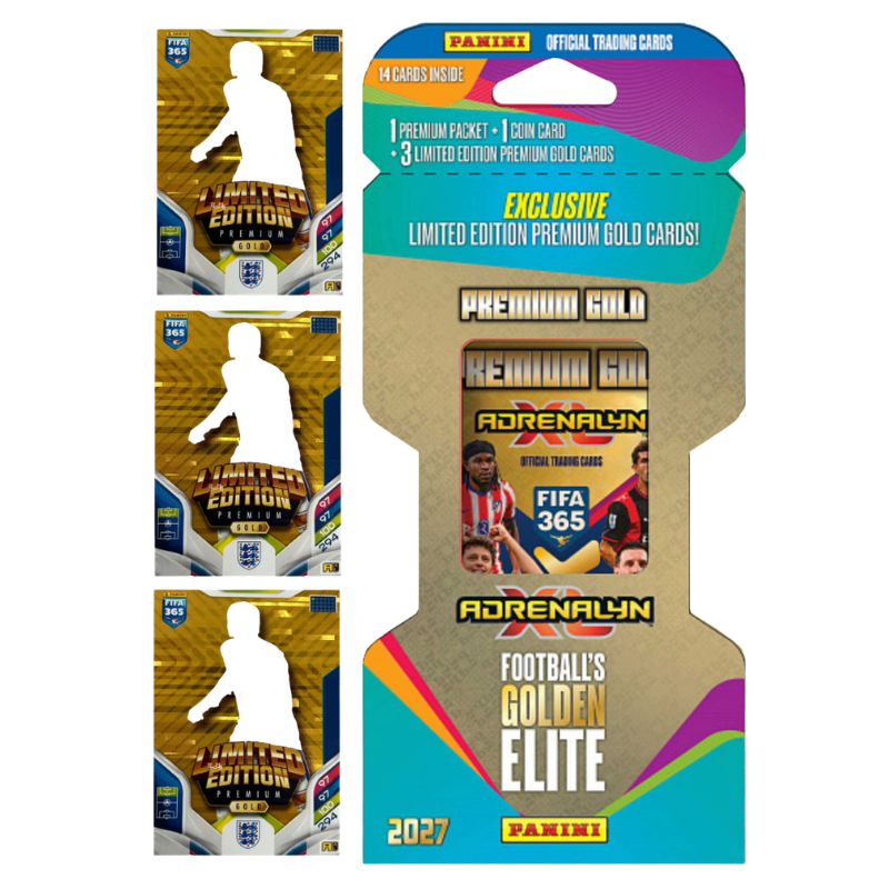 Panini FIFA 365 Adrenalyn XL 2027 TCG - Premium Gold Blister (14 Cards)