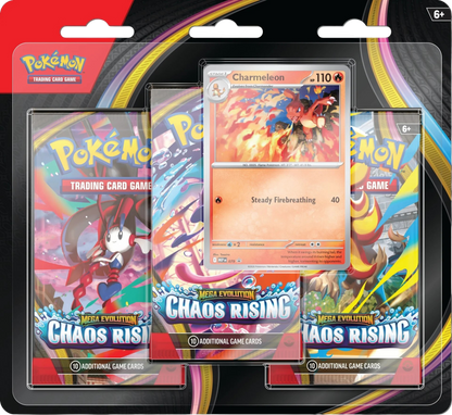 PREORDER: Pokémon TCG: Mega Evolution - Chaos Rising 3-Pack Blister