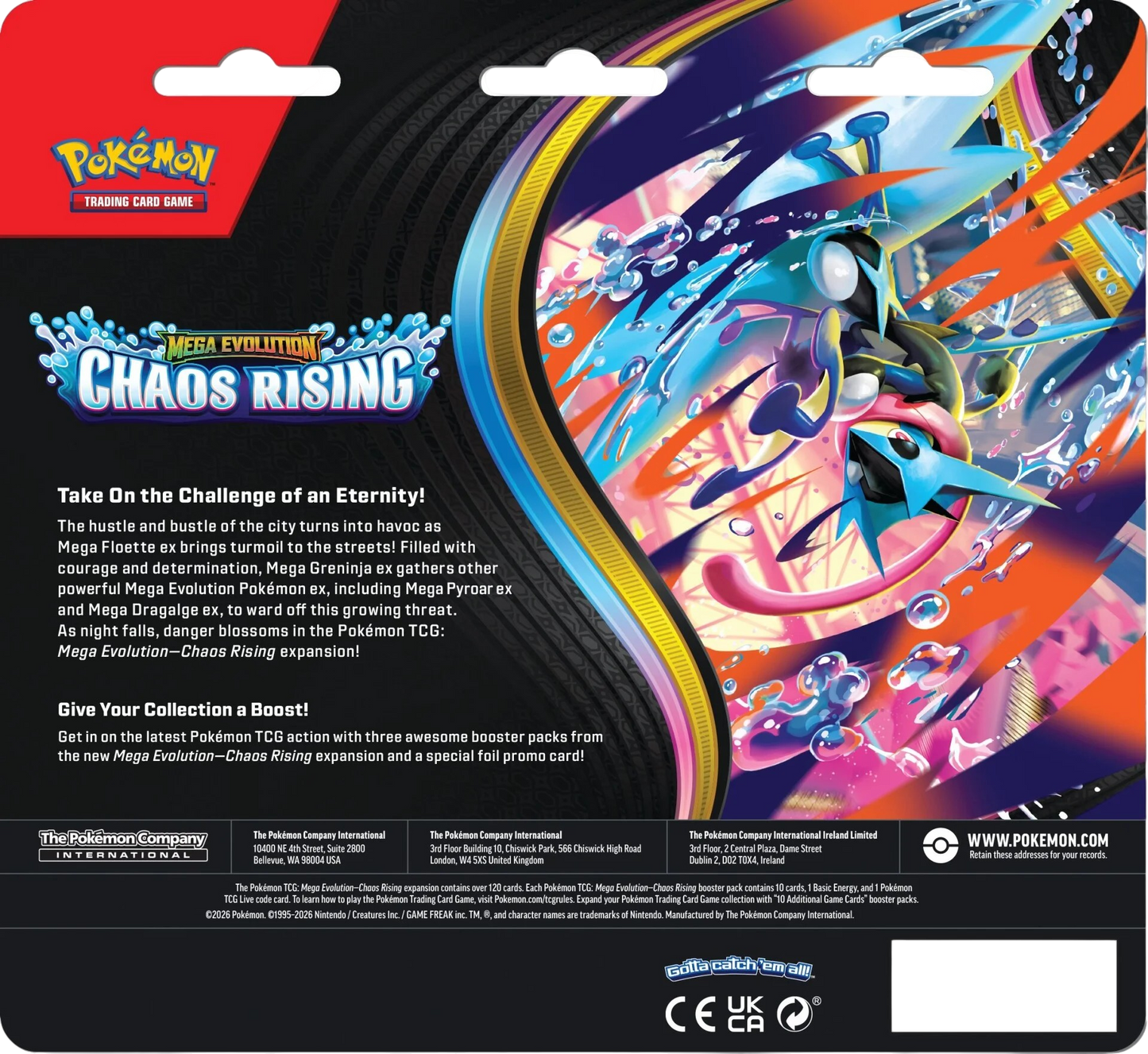 PREORDER: Pokémon TCG: Mega Evolution - Chaos Rising 3-Pack Blister