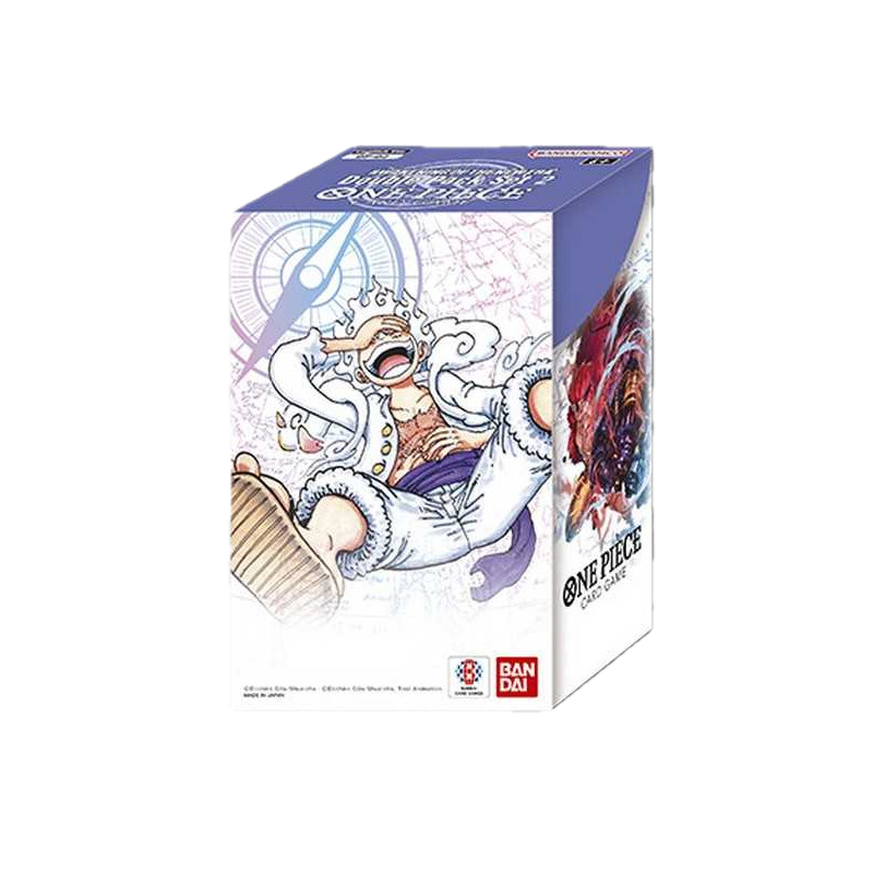 One Piece Card Game blind box by Bandai, featuring artwork of the character Ace with his sword on a white and purple background.