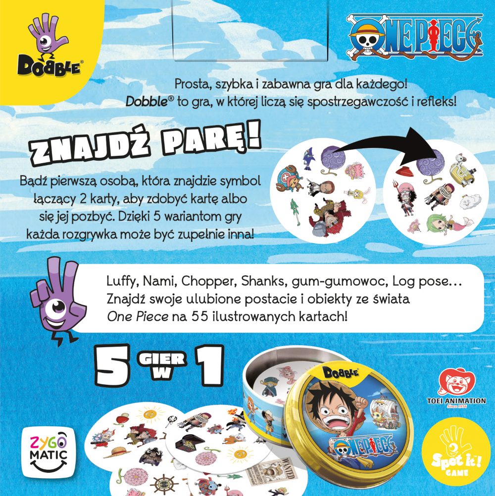 Dobble One Piece Card Game - Polish Edition - Rebel
