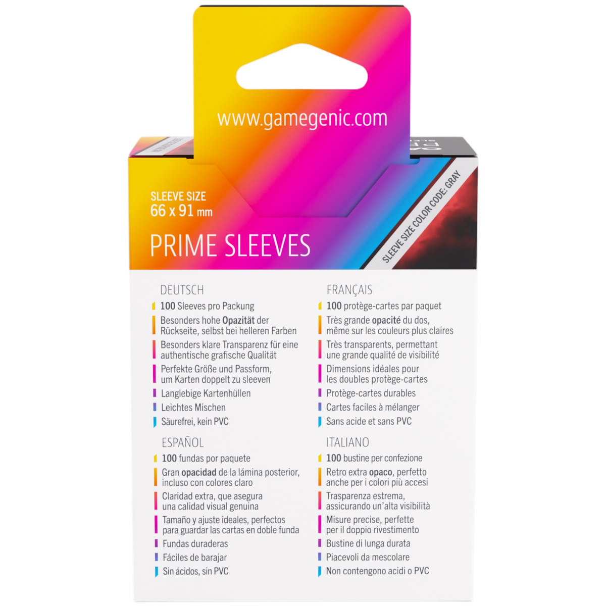 Prime Sleeves Red 66x91